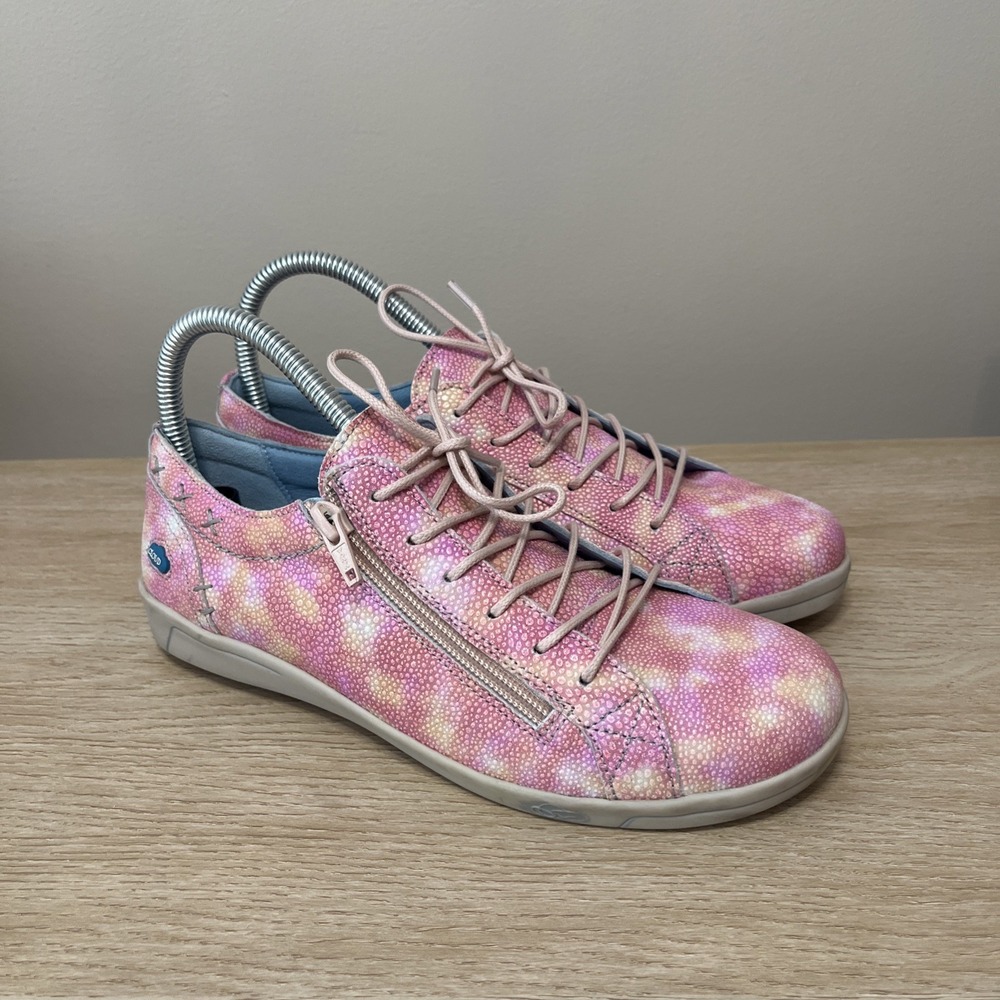 CLOUD Aika Prints Marea Rose Pink Side-Zip Leather Minimalist‎ Sneakers 7.5 / 38